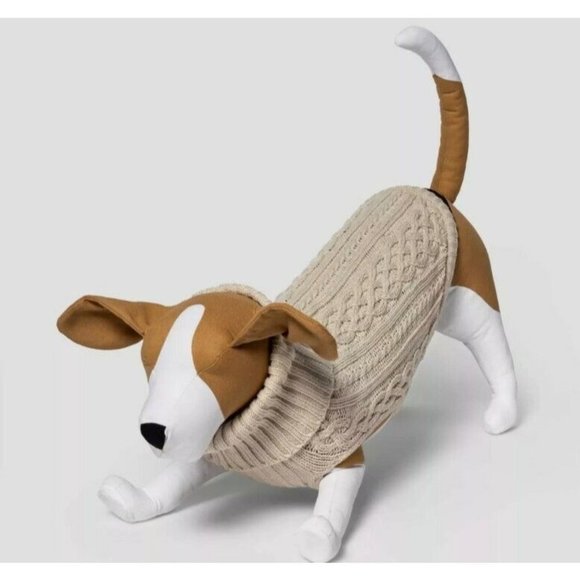 Boots & Barkley Dog Nwt Boots Barkley Cream Cable Knitted Dog